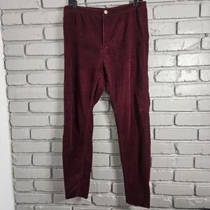 Pull&Bear Womens Pants 8 10 Burgundy Velvet